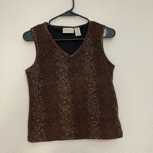 Vtg Christie & Jill Leopard Print Tank
